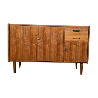 Vintage enfilade - walnut - 50/60 - Scandinavian style - spindle feet