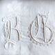 old damask table service 1m75x2m35 monogrammed "BG" with 8 napkins and tablecloth gift