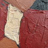 Mid-Century Modern Swedish "Gear" Vintage Abstract Oil Painting, Framed