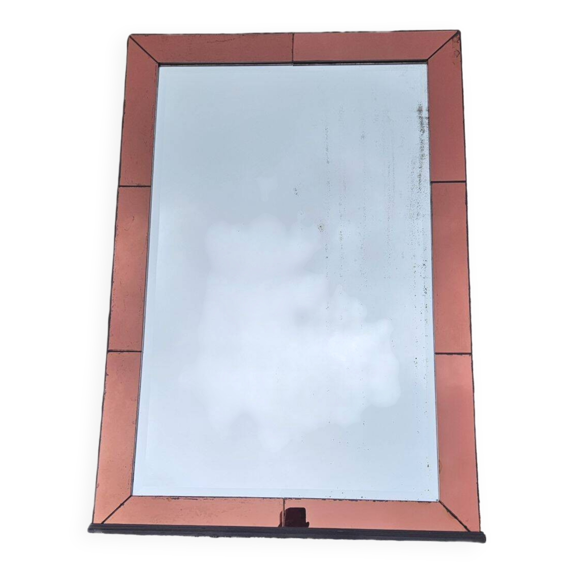 Amber-Colored Mirror with Visor, Jacques Adnet Style, Circa 1950