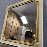 Vintage Louis XV Style Lacquered Square Mirror Circa 1950