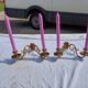Pair of Bronze Candlesticks with 2 Arms of Lights