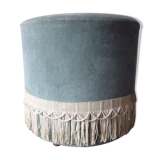 Blue velvet pouf
