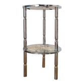 Marble and chrome side table, Italy 1970s