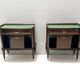 Ebonized Walnut and Beech Nightstands, Tomaso Buzzi Style, 1950s