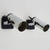 Pair of Targetti style adjustable spotlight wall lights from the 1970s