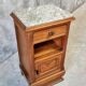 Antique Art Deco bedside table, oak entrance table with marble top