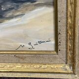 Guillermin M.: oil on panel rural landscape