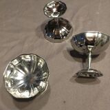 Set of 12 dessert cups, stainless steel, tulip feet.