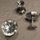 Set of 12 dessert cups, stainless steel, tulip feet.