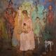 Italian painting, Family of Acrobats, dated 1981