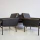 Ensemble de trois fauteuils minimalistes en cuir par COR