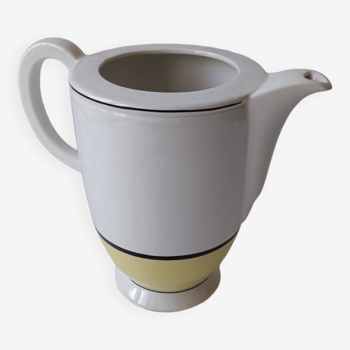 Lunéville Andorra white, yellow and black ceramic pitcher