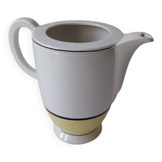 Lunéville Andorra white, yellow and black ceramic pitcher