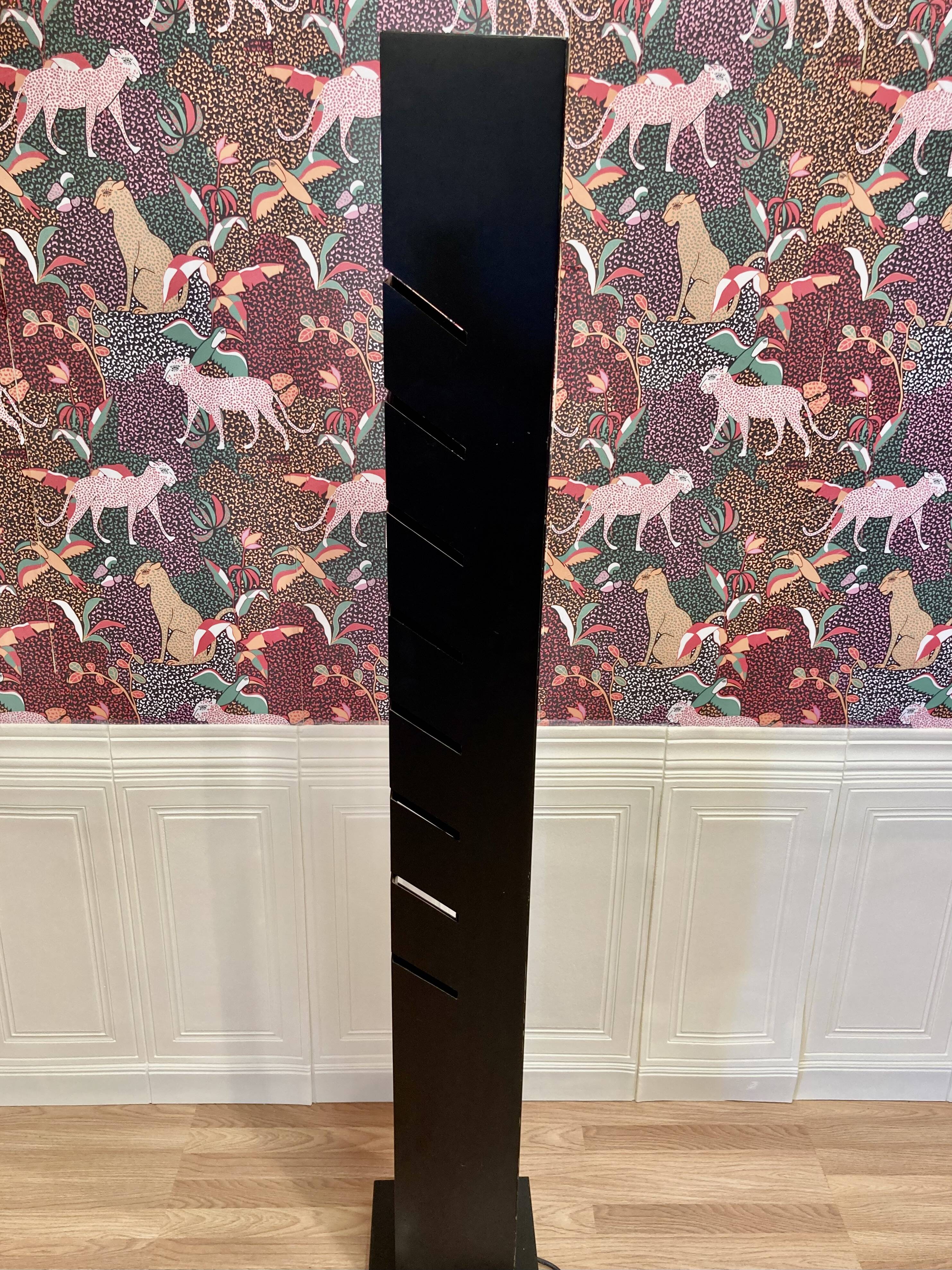 Black steel floor lamp