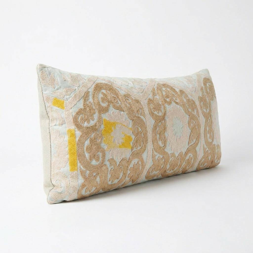 Vintage embroidered cushion cover 41x99 cm
