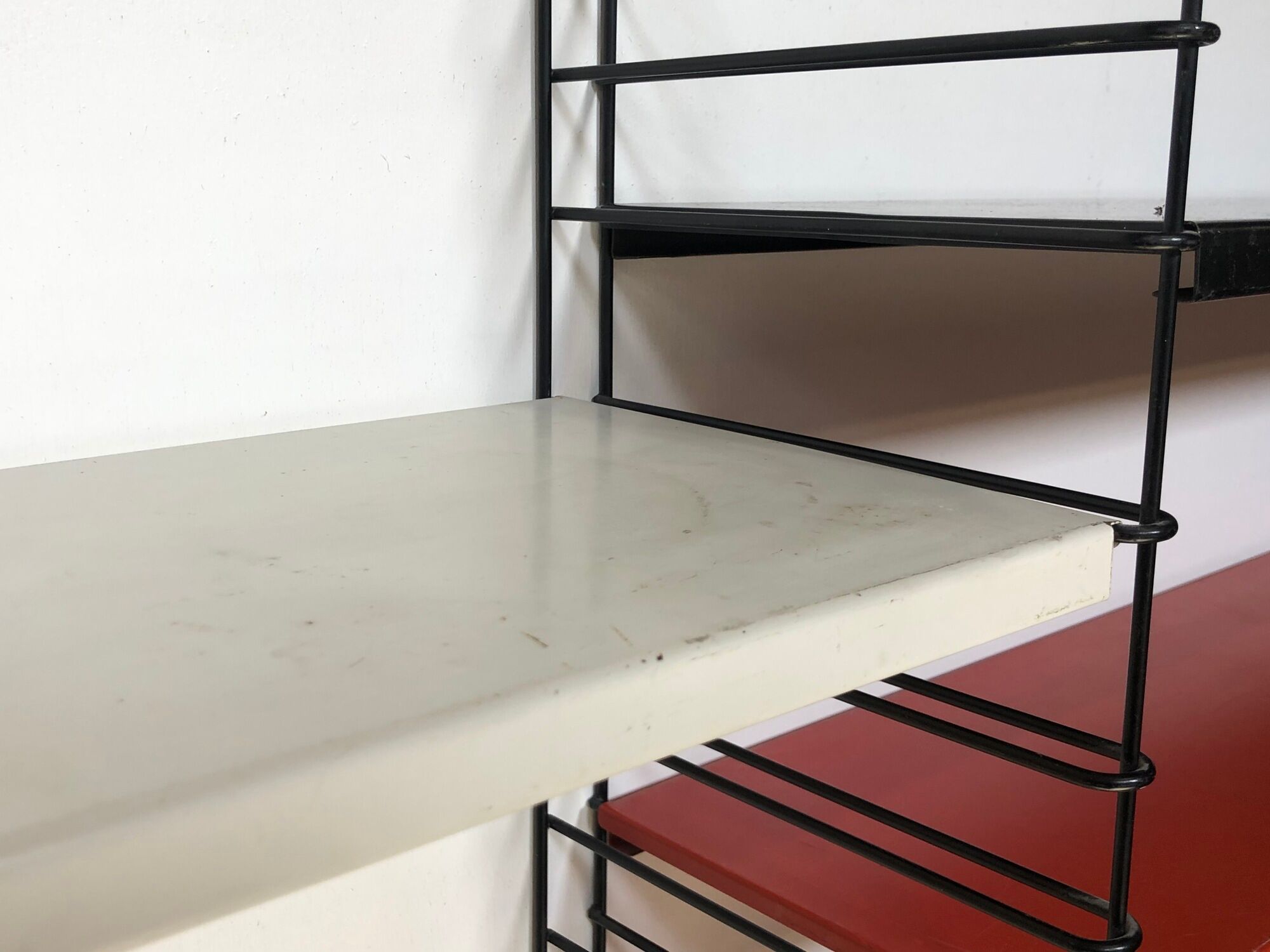 Vintage D. Dekker for Tomado Holland - Wall shelf with metal shelves