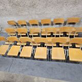 Lot of 18 vintage stackable bistro chairs 1970
