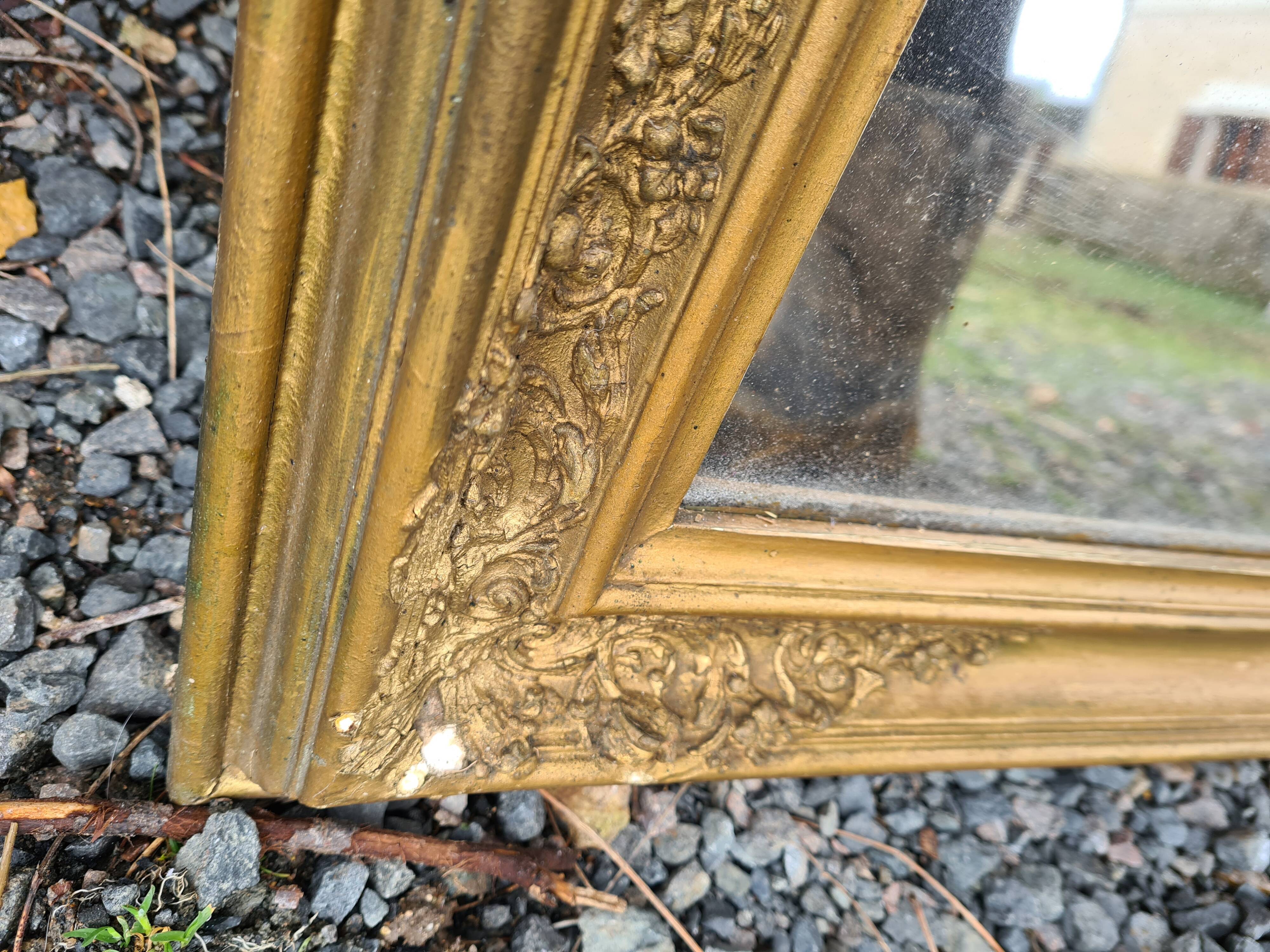 Old large-format mirror 88x133cm