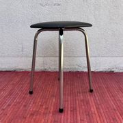 Tabouret vintage en skaï noir
