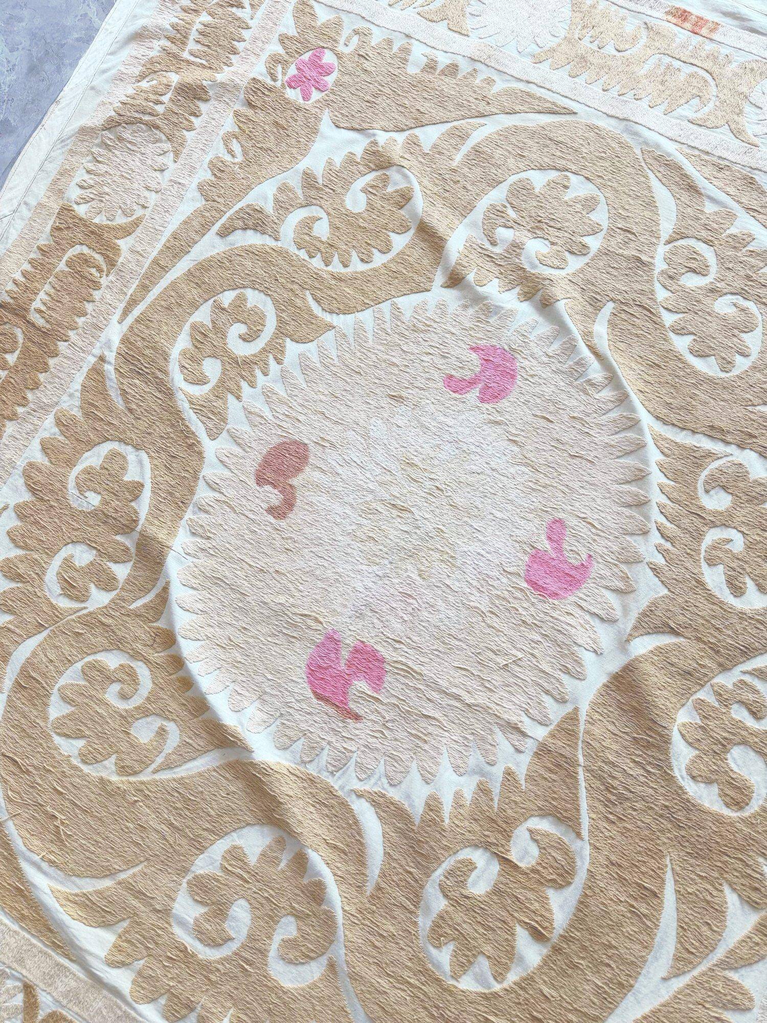 Vintage hand-embroidered tablecloth 141x154 cm