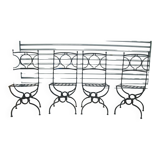 Set of 4 solid wrought iron chairs