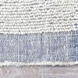 100% Wool Blue & White Moroccan Rug 136x211Cm