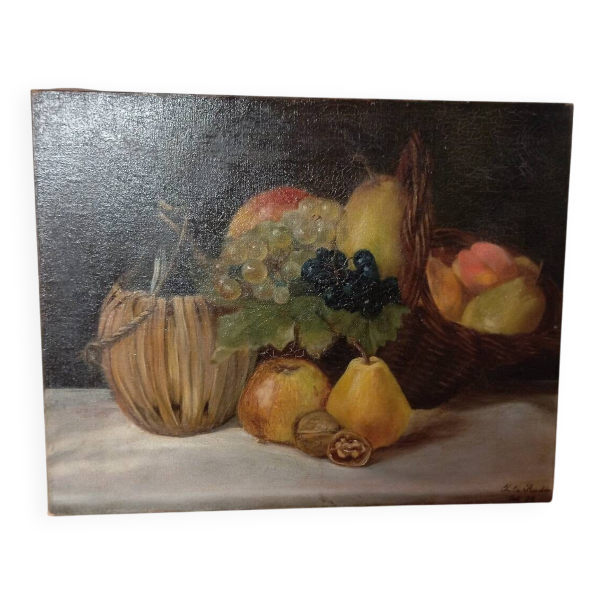 Nature morte fruits signé fin 19eme