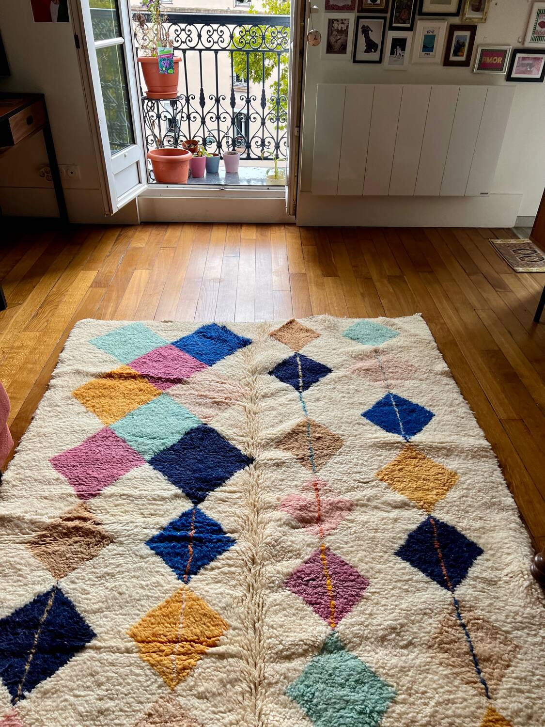 Berber handmade rug Beni Ouarain 100% wool