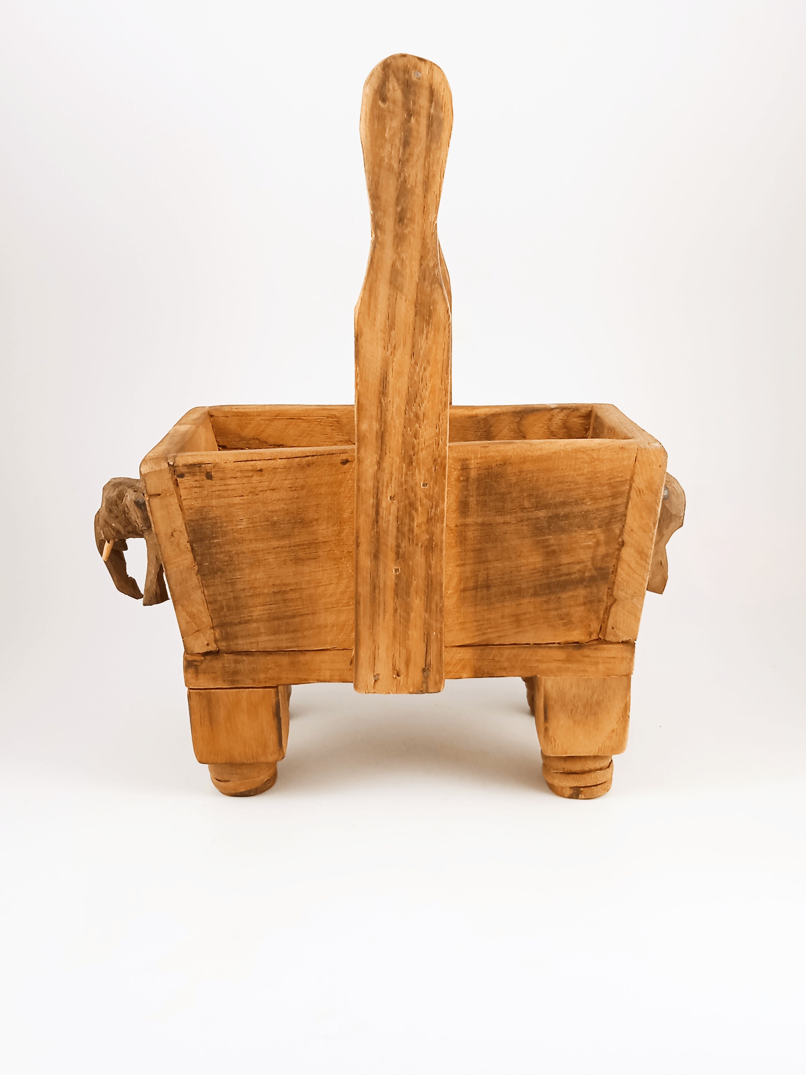 Indian wooden elephant pot cache 40s