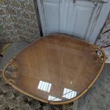 Table basse rotin et verre