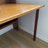 Wooden console table / vintage folding desk with mirror and small drawer