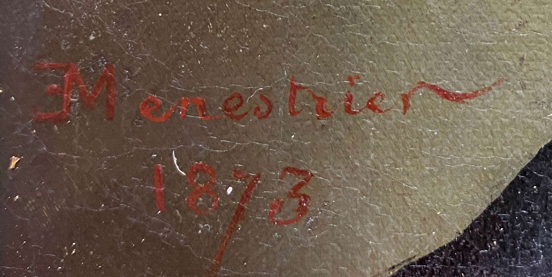 Table HST 1873 "Family portrait" Edmond MENESTRIER (?-1884) + frame