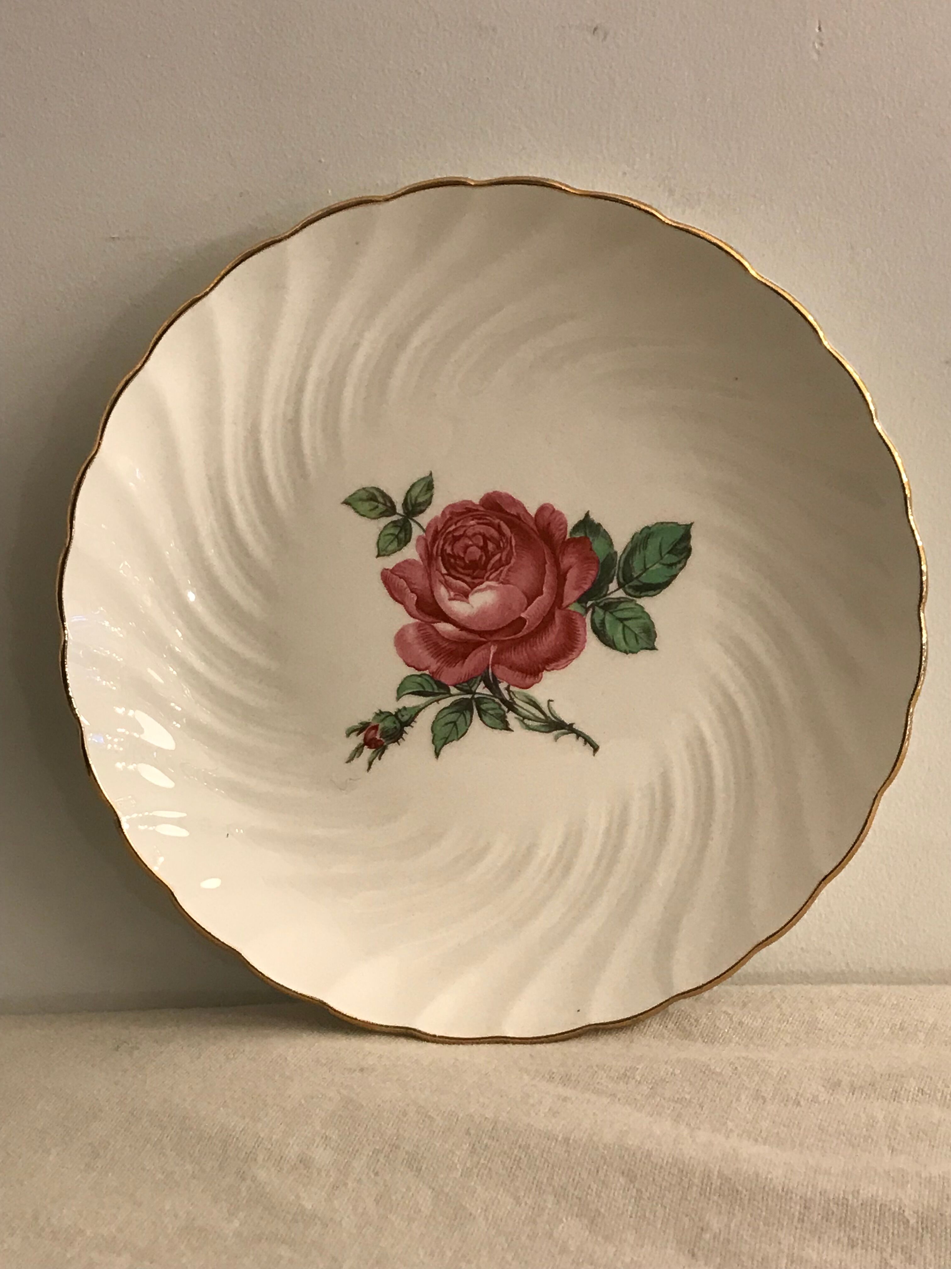 12dessert plates Gien, 1960s