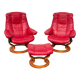 Pair of armchairs Ekornes and ottoman