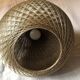 Pendant light with dark beige braided wire vintage 70s