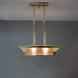 Brass art deco Atelier Petitot ceiling light