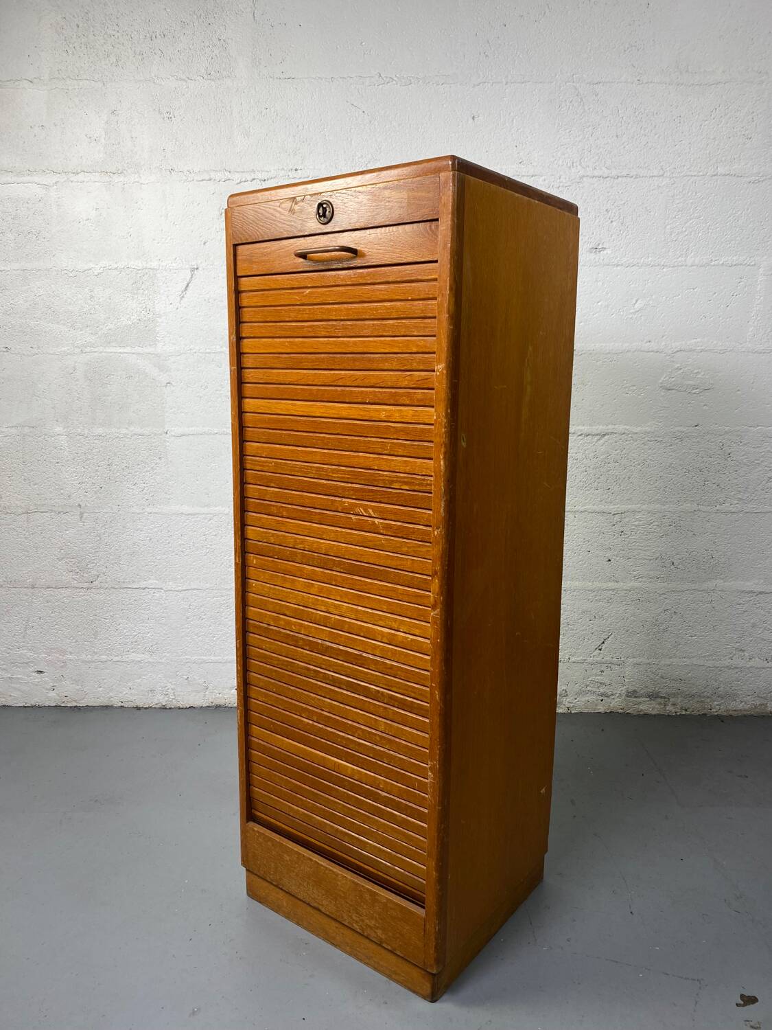 Vintage curtain file cabinet