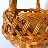 Braided wicker basket
