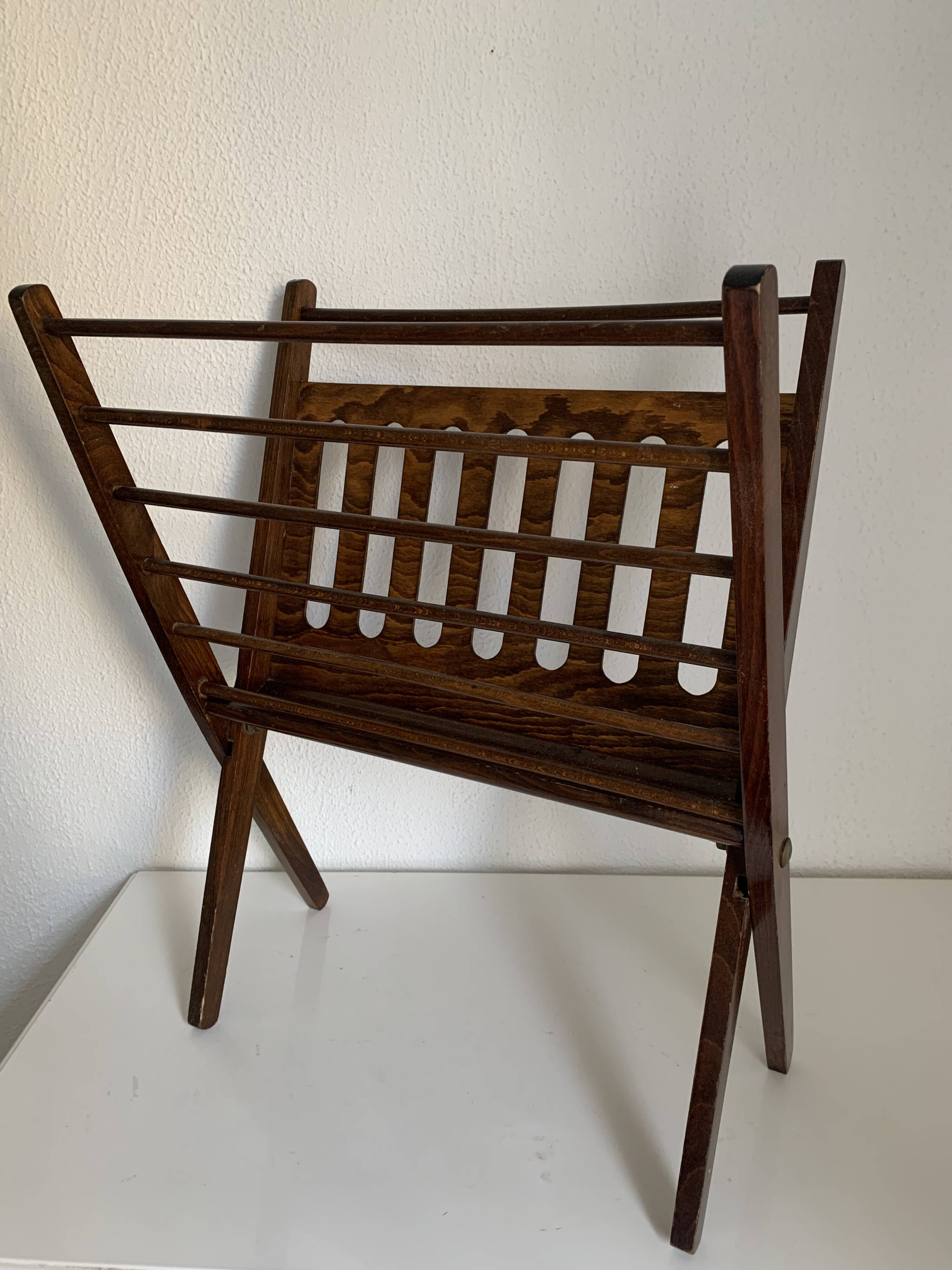 Magazine rack vintage1960 Cees Braakman scandinavia vinyl magazines