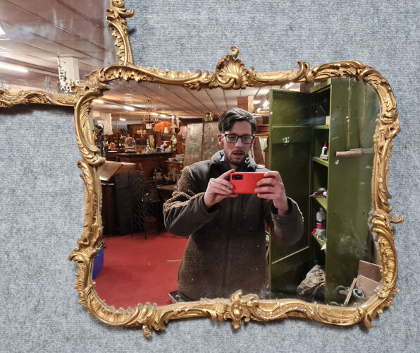 Paire de miroirs Louis XV Rocaille doré estampillés Braun a Paris circa 1880