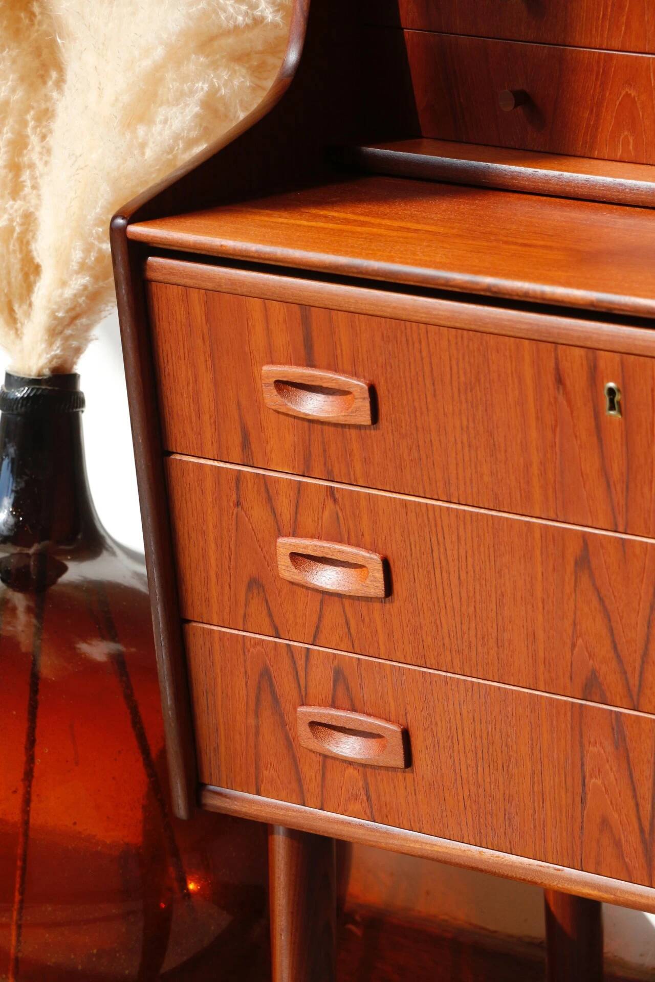 Danish vintage teak secretary | Restored Scandinavian desk