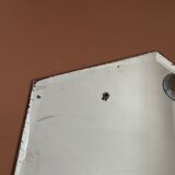 Ancient octagonal mirror beveled and stitched