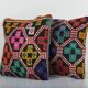 Set of 2 vintage kilim cushion covers 41x41 cm