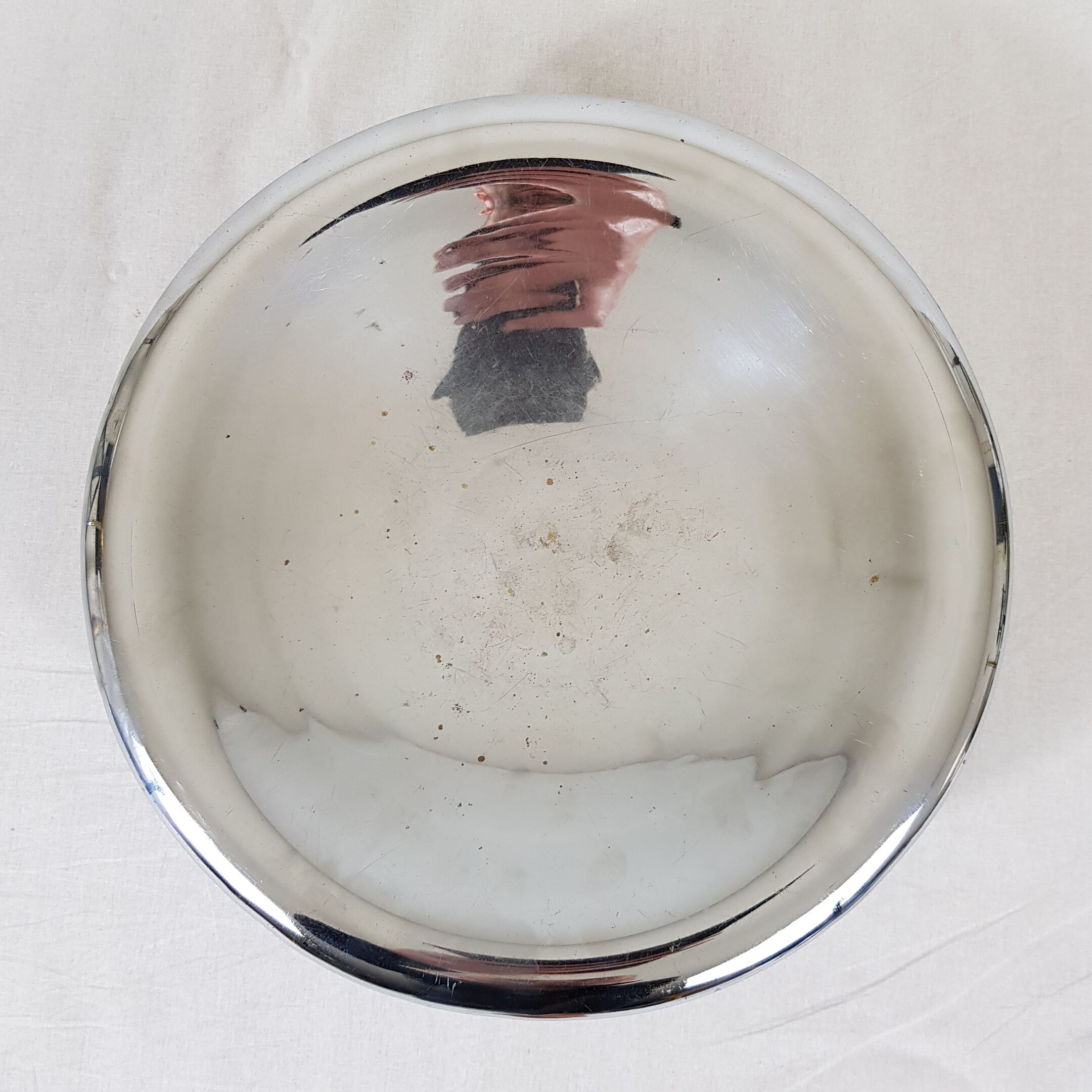 Cut with chrome brass fruit Art Deco Modernist Bauhaus