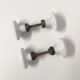 Lot de 2 poignées boutons de porte en porcelaine blanche