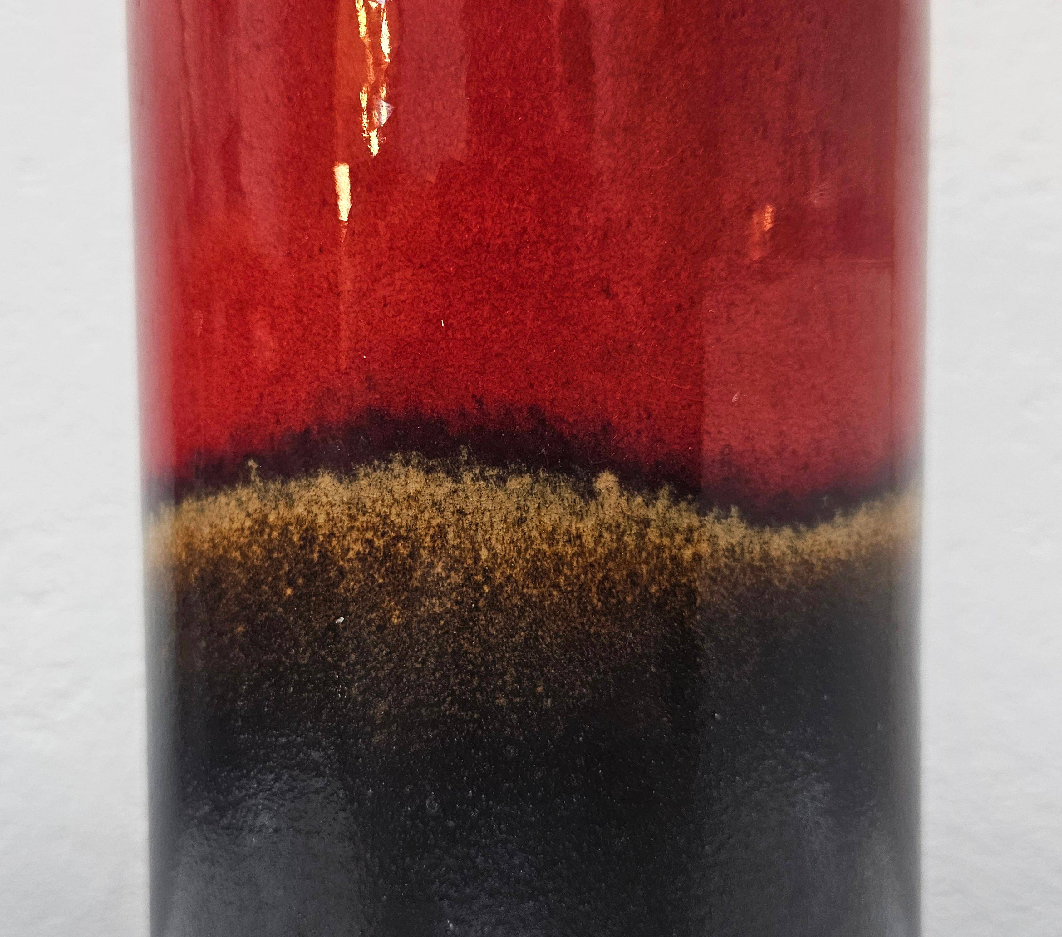 Cylindrical ceramic vase Fat Lava by Scheurich, 1960s
