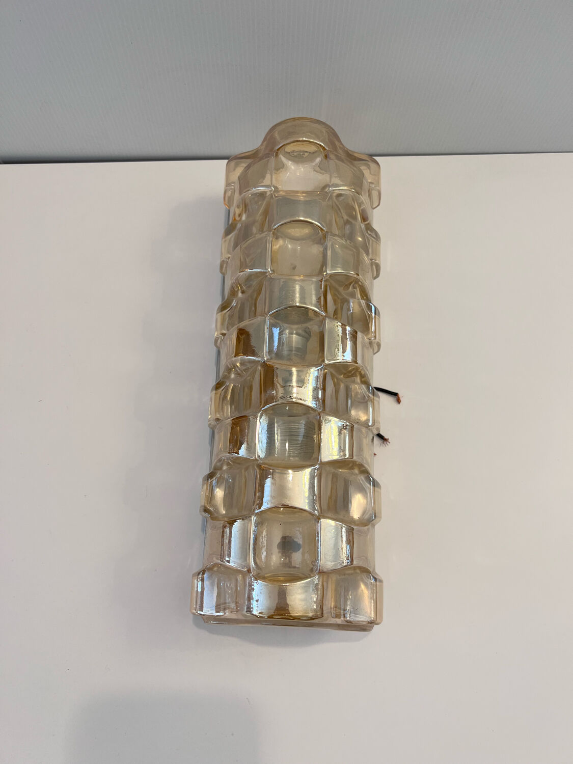 Wall lamp in amber glass 1970