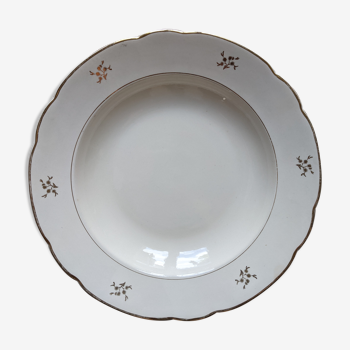 Plat vintage terre de fer Villeroy et boch doré