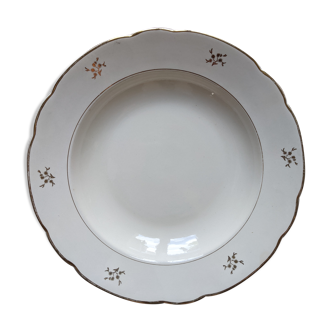 Plat vintage terre de fer Villeroy et boch doré